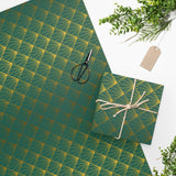 Grace Chapel Wrapping Paper | Art Deco Pattern Green