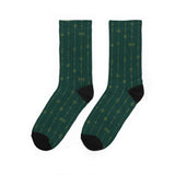 Christmas 2026 - Forest Green Patterned Padded Crew Socks