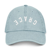 ‘GRACE’ Embroidered Denim Hat