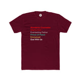 Christmas 2026 - Wonderful Counselor Mighty God Everlasting Father Prince of Peace Christian T-Shirt
