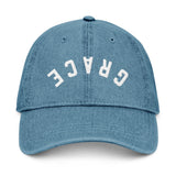 ‘GRACE’ Embroidered Denim Hat