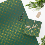 Grace Chapel Wrapping Paper | Art Deco Pattern Green