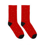 Christmas 2026 - Rich Red Patterned Padded Crew Socks