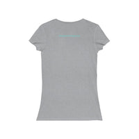 Grace Chapel Women's Short Sleeve V-Neck Tee | Pearl Aqua Logo