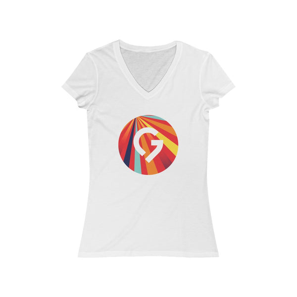 Grace Chapel Women's Short Sleeve V-Neck Tee | Red Fun Logo