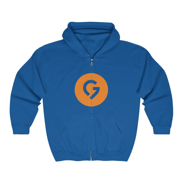 Grace Chapel Full Zip Hooded Sweatshirt | Orange Logo