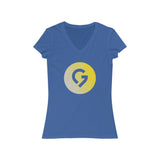 Grace Chapel Women's Short Sleeve V-Neck Tee | Yellow & Gray Logo