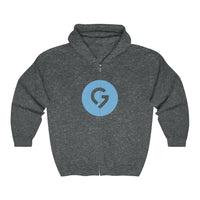 Grace Chapel Full Zip Hooded Sweatshirt | Blue Logo