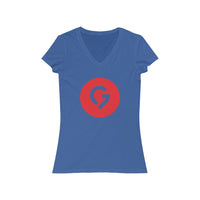 Grace Chapel Women's Short Sleeve V-Neck Tee | Red Logo