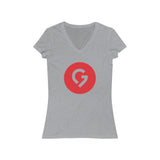 Grace Chapel Women's Short Sleeve V-Neck Tee | Red Logo