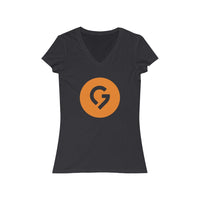 Grace Chapel Women's Short Sleeve V-Neck Tee | Orange Logo