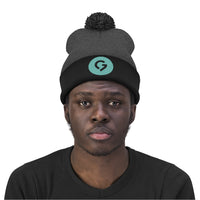 Grace Chapel Pom Pom Beanie | Pearl Aqua Logo