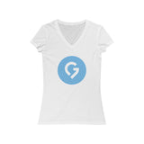 Grace Chapel Women's Short Sleeve V-Neck Tee | Blue Logo