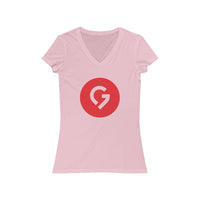 Grace Chapel Women's Short Sleeve V-Neck Tee | Red Logo