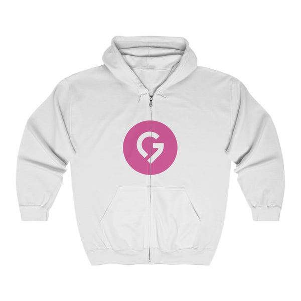 Grace Chapel Full Zip Hooded Sweatshirt | Magenta Logo