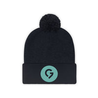 Grace Chapel Pom Pom Beanie | Pearl Aqua Logo