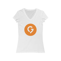 Grace Chapel Women's Short Sleeve V-Neck Tee | Orange Logo