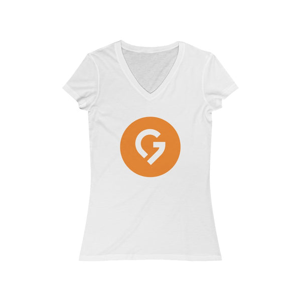 Grace Chapel Women's Short Sleeve V-Neck Tee | Orange Logo