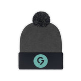 Grace Chapel Pom Pom Beanie | Pearl Aqua Logo