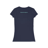 Grace Chapel Women's Short Sleeve V-Neck Tee | Pearl Aqua Logo