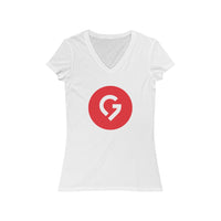 Grace Chapel Women's Short Sleeve V-Neck Tee | Red Logo