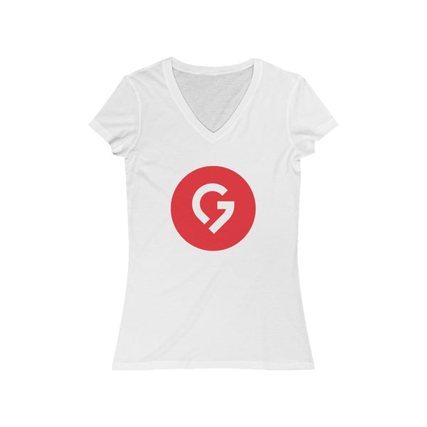 Grace Chapel Women's Short Sleeve V-Neck Tee | Red Logo