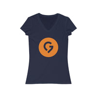 Grace Chapel Women's Short Sleeve V-Neck Tee | Orange Logo