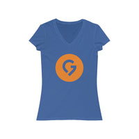 Grace Chapel Women's Short Sleeve V-Neck Tee | Orange Logo