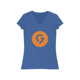 Grace Chapel Women's Short Sleeve V-Neck Tee | Orange Logo