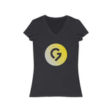 Grace Chapel Women's Short Sleeve V-Neck Tee | Yellow & Gray Logo