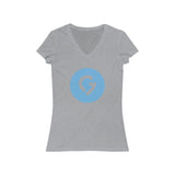 Grace Chapel Women's Short Sleeve V-Neck Tee | Blue Logo