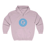 Grace Chapel Full Zip Hooded Sweatshirt | Blue Logo