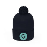 Grace Chapel Pom Pom Beanie | Pearl Aqua Logo