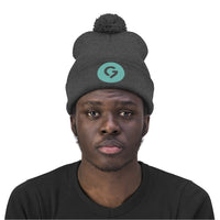 Grace Chapel Pom Pom Beanie | Pearl Aqua Logo