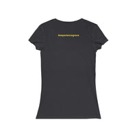 Grace Chapel Women's Short Sleeve V-Neck Tee | Yellow & Gray Logo