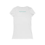 Grace Chapel Women's Short Sleeve V-Neck Tee | Pearl Aqua Logo